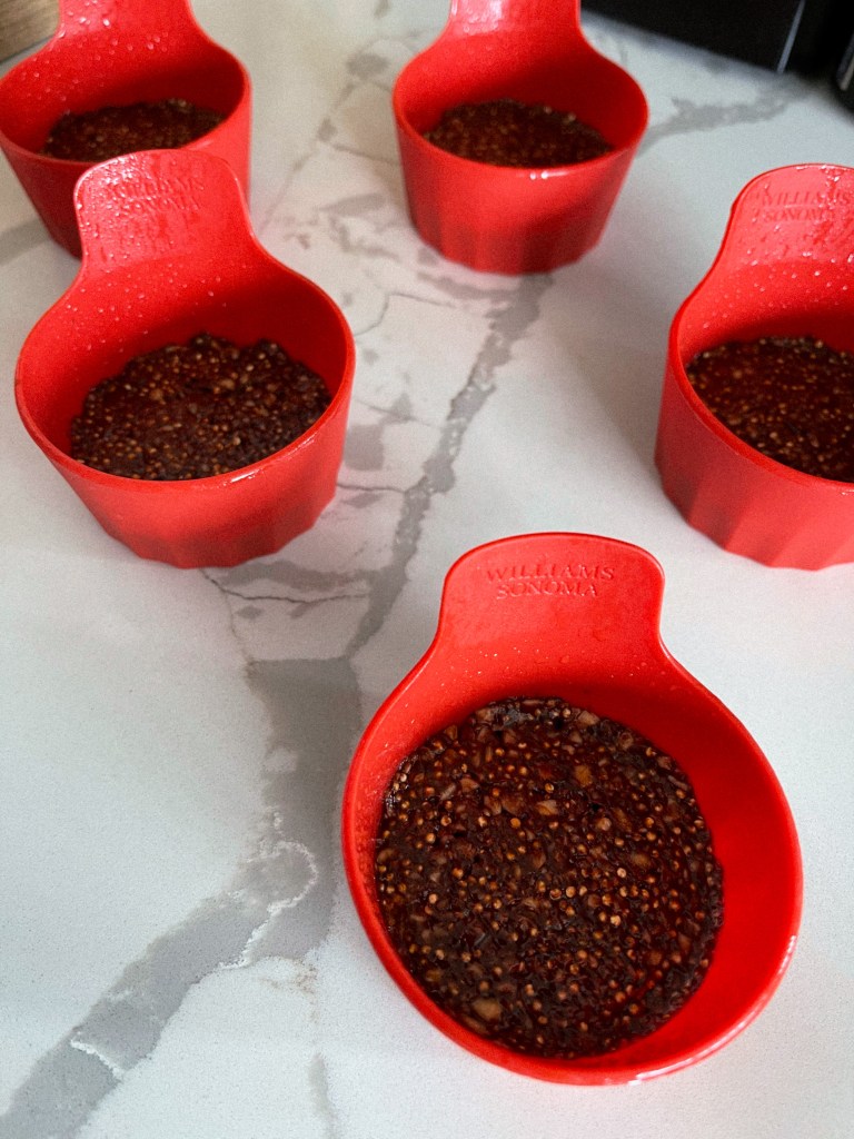 raw vegan tiramisu bites, crunchy base mixture